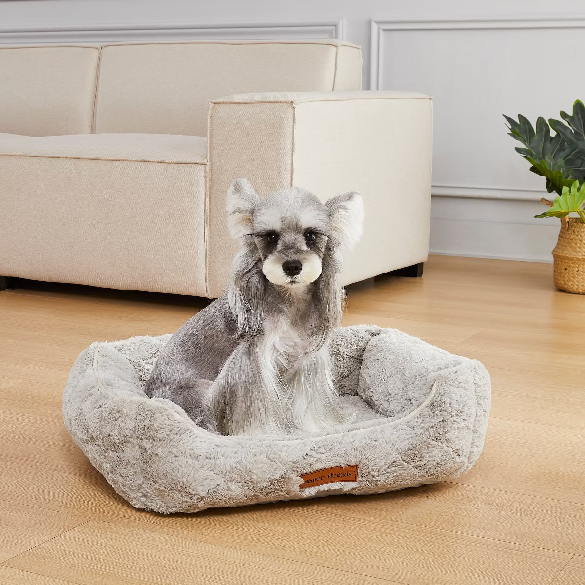 Plush Cuddler Rectangle Dog Bed-Medium