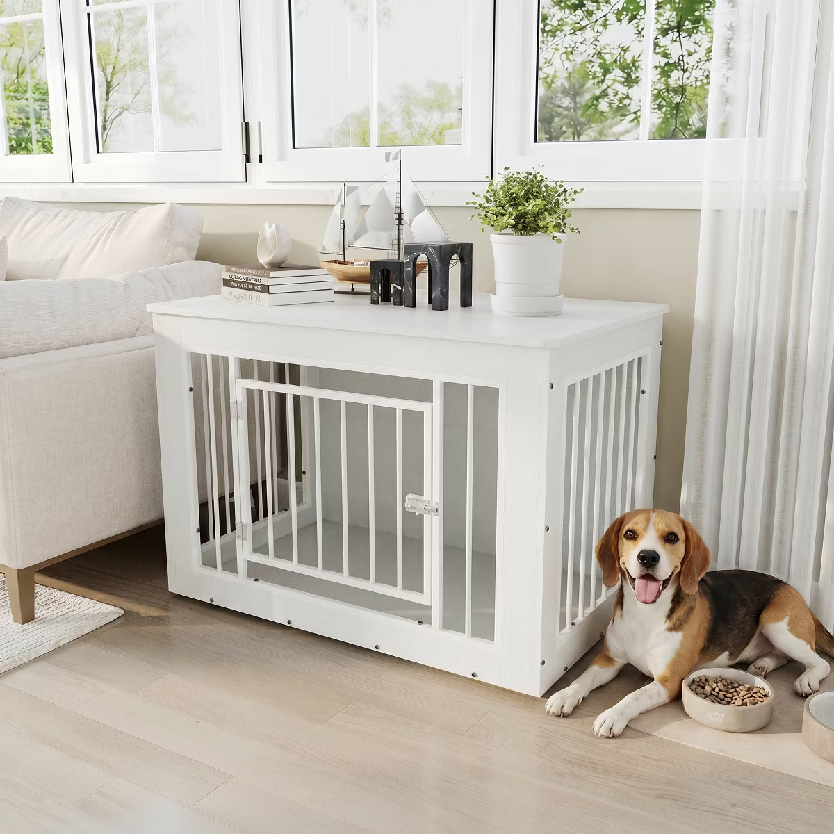 Wood Fusion Dog Cage Indoor As Side End Table,