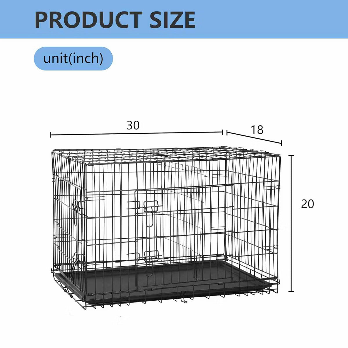 Extra Large Dog Crate Dog Kennel Cage with Double Door