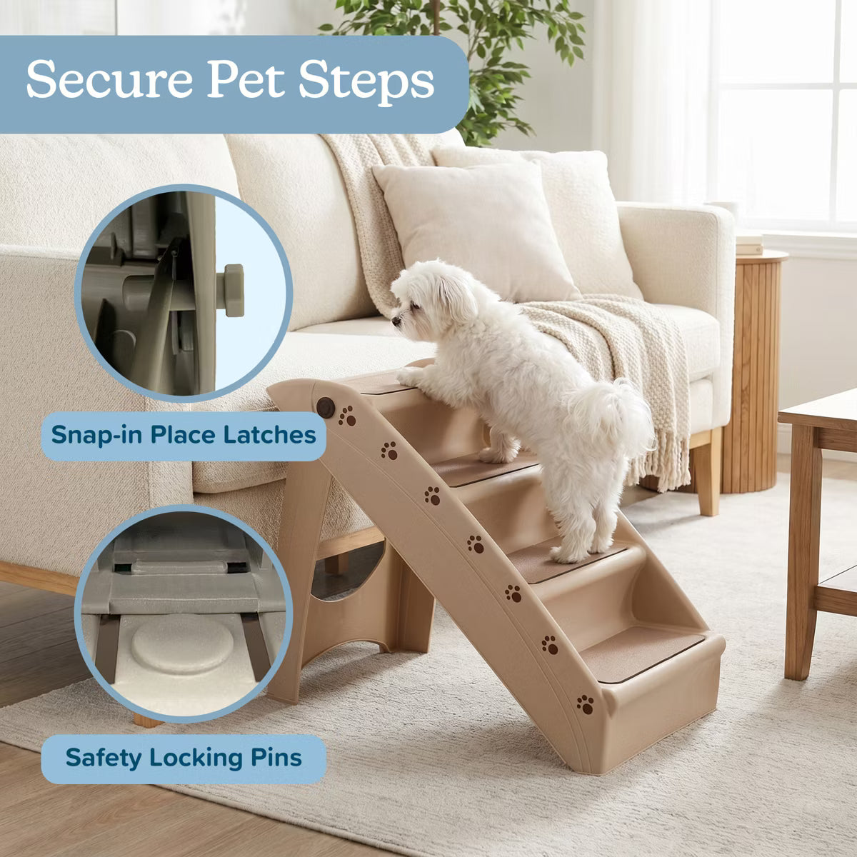 Pet Adobe 4-Step Folding Pet Stairs - 22.5" x 15" x 19.5"