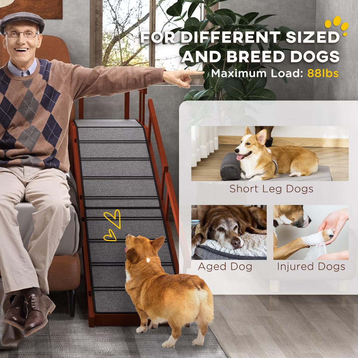 Dog Stairs for Small, Medium & Large Dogs