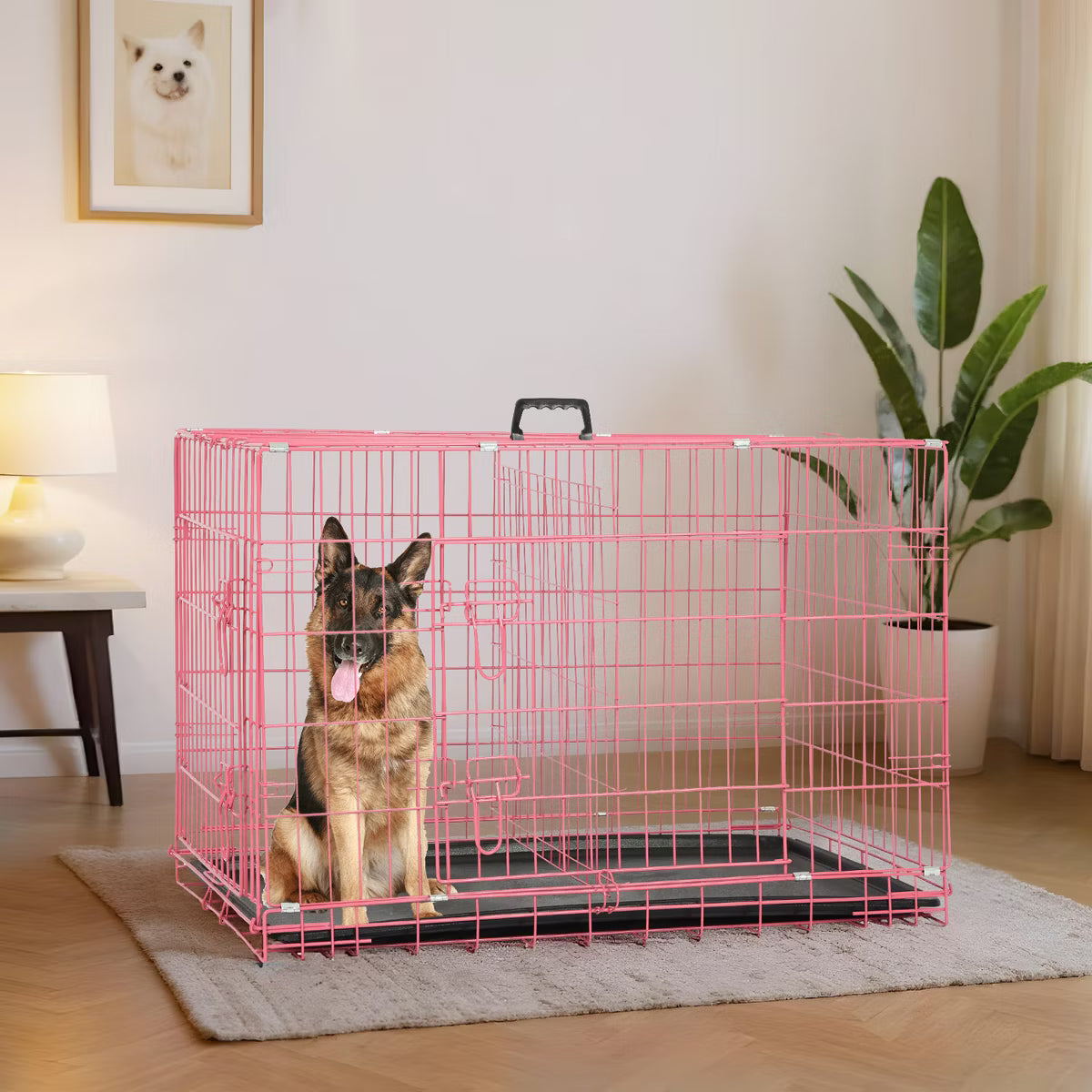 36in Dog Crates for Dogs Folding Mental Wire Crates Dog Kennels Pet Crate with Removable Tray and Handle,