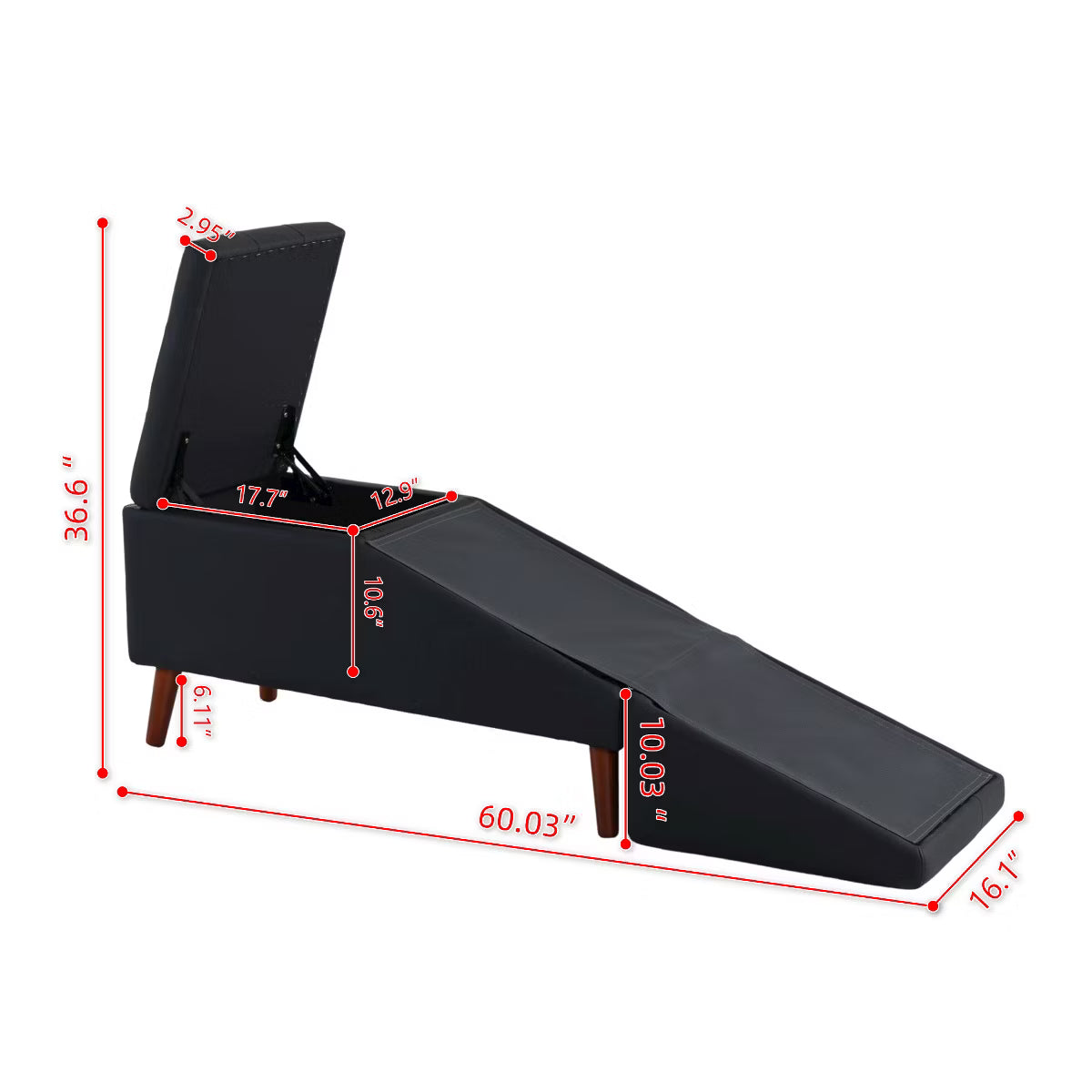 Pawridge 2-in-1 Split Foldable Pet Ramp Ottoman with Storage