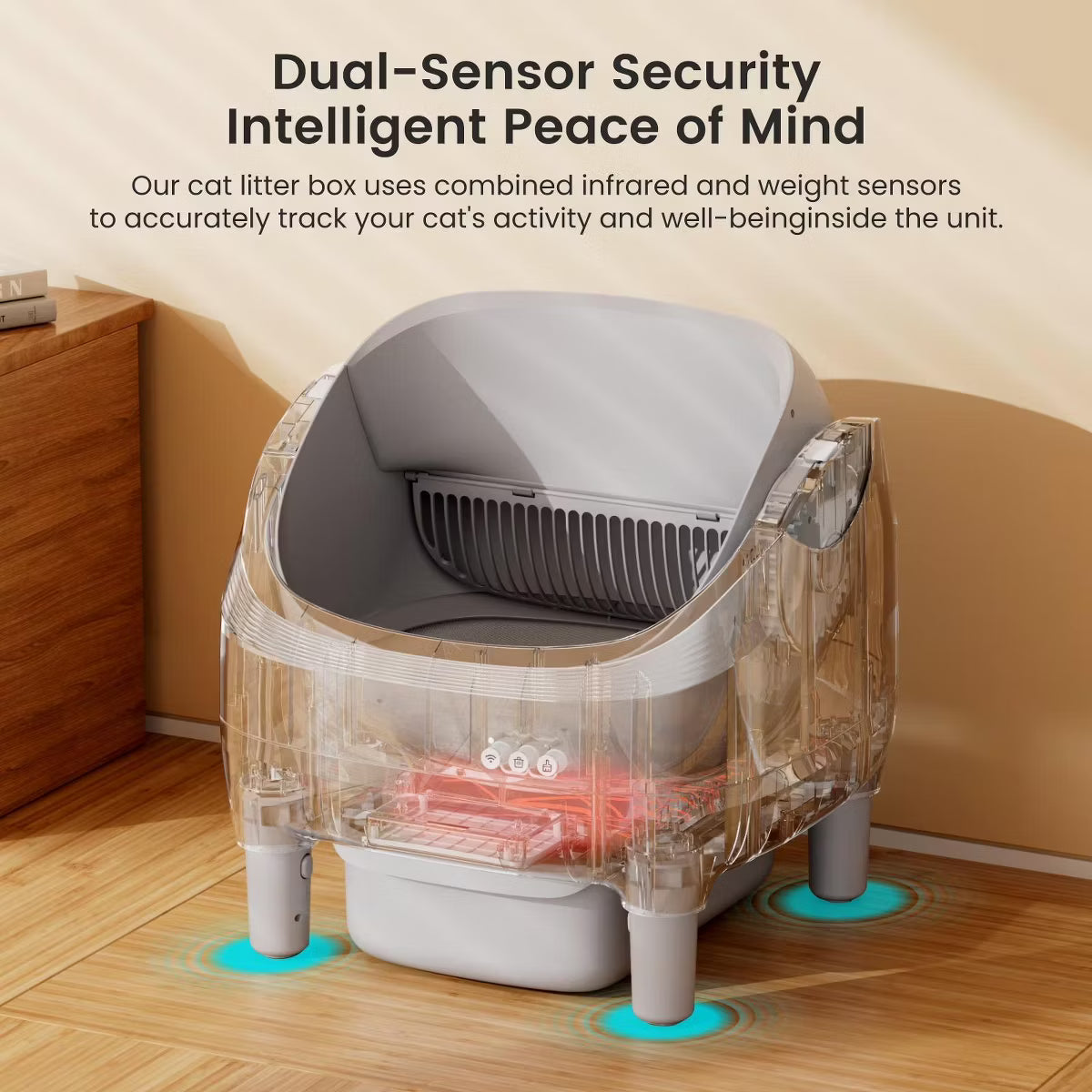 -Cleaning Cat Litter Box with App Control And Safety Sensors