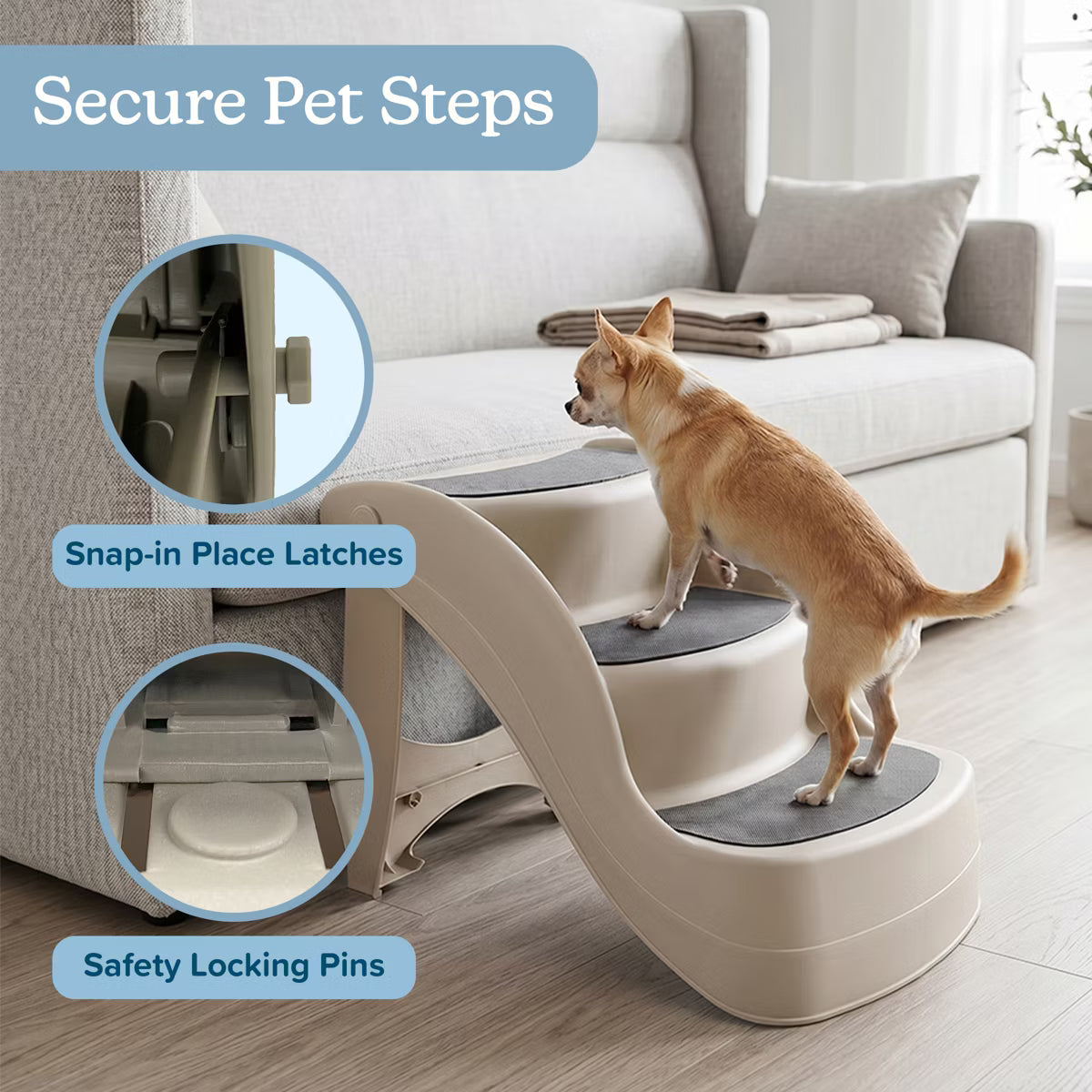 Foldable Pet Stairs for Small Dogs & Cats