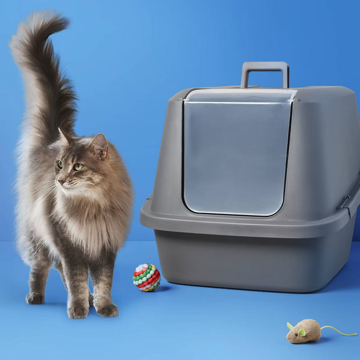 Enclosed Cat Litter Box - Gray - XL