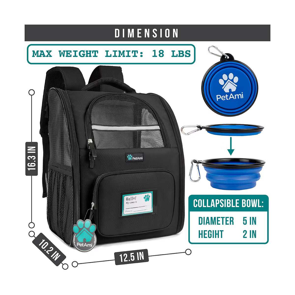 Premium Dog Backpack Carrier Small Large Cat Puppies