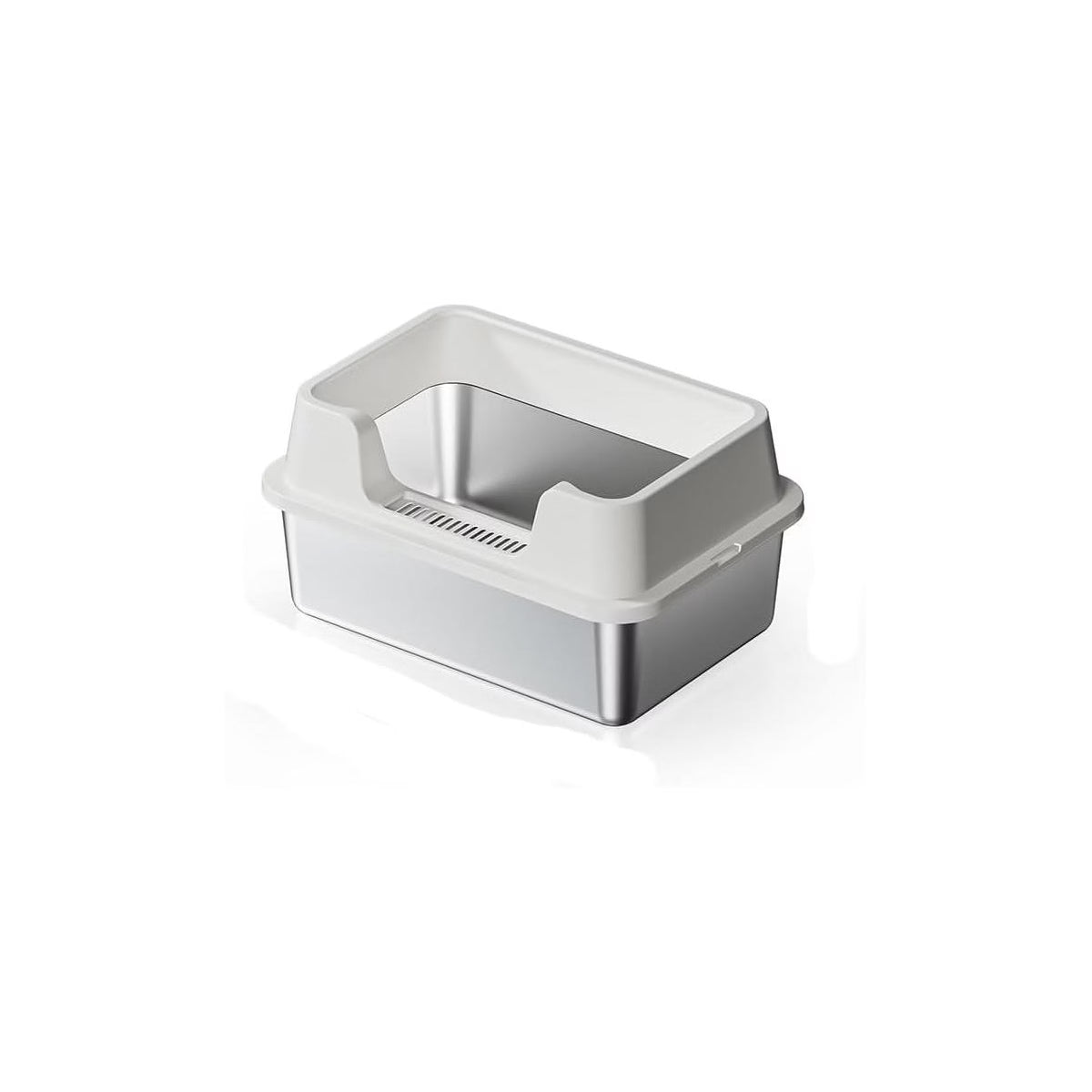 Jumbo Stainless Steel Cat Litter Box - High-Sided & Non-Stick,