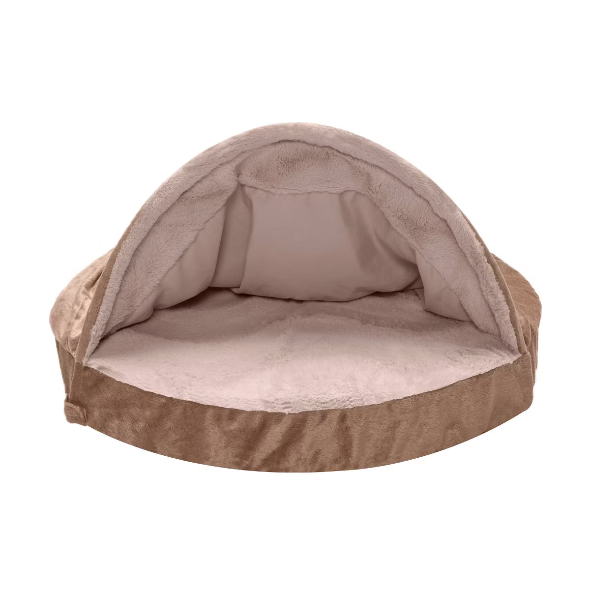 Wave Fur & Velvet Snuggery Gel Top Foam Dog Bed - 26", Brownstone