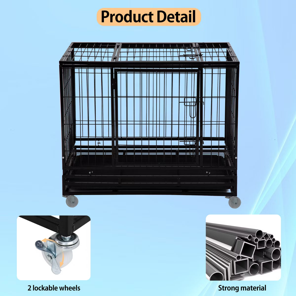 42 Inch Dog Crate Heavy Duty Dog Kennel Indoor Outdoor