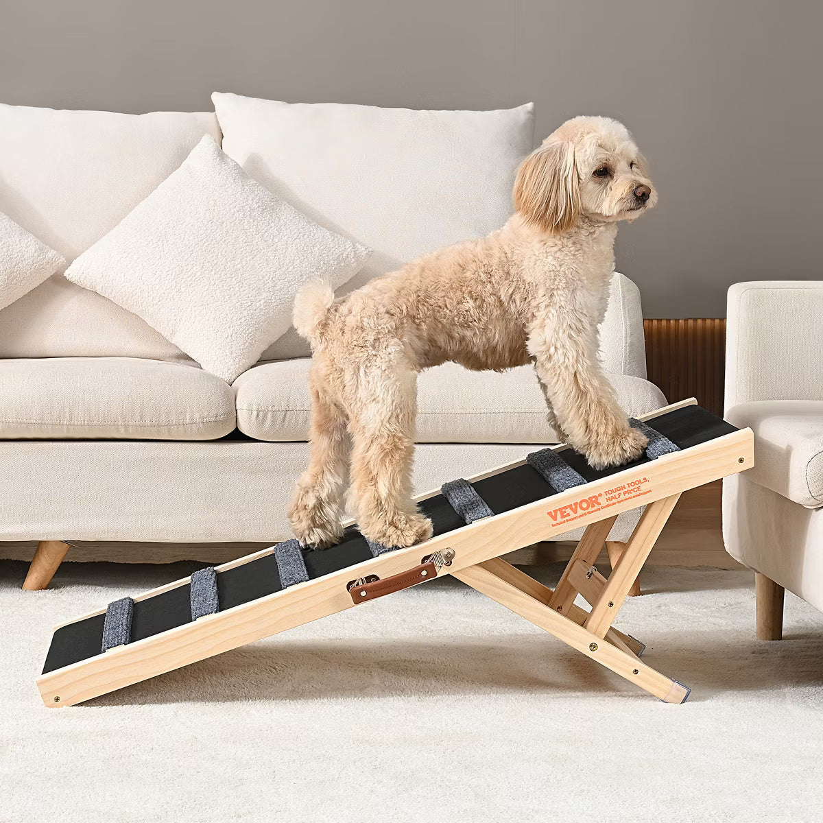 Folding Pet Ramp for Bed, Adjustable Dog Ramp for Small, Large