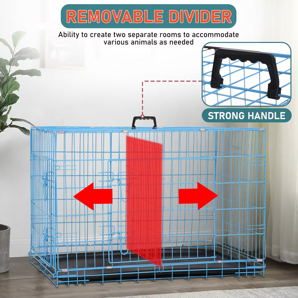 36in Dog Crates for Dogs Folding Mental Wire Crates Dog Kennels Pet Crate with Removable Tray and Handle,