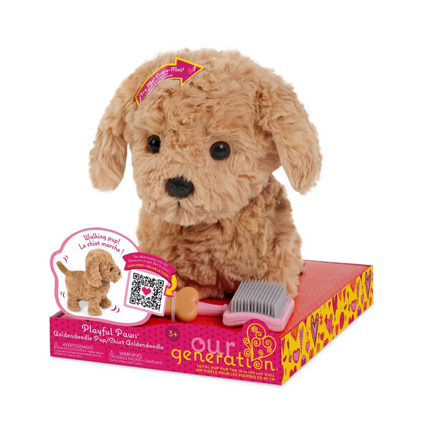 Playful Paws Goldendoodle Puppy Walking & Barking Electronic Interactive Pet Dog Plush