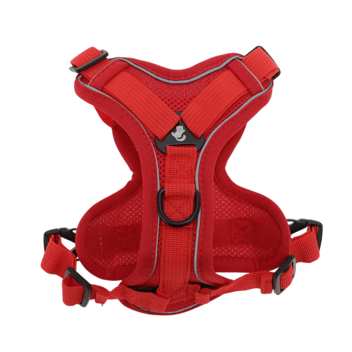 Cat Harness and Leash with Reflective Strips Large Red 1 Set