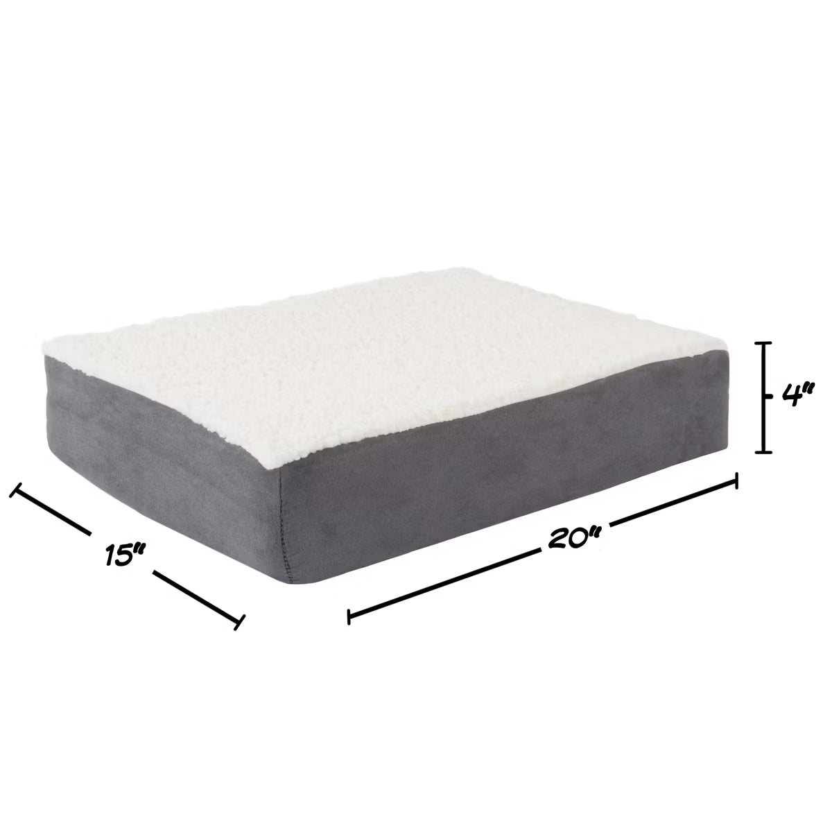 Orthopedic Dog Bed - 2-Layer Memory Foam Crate Mat with Machine Washable Cover