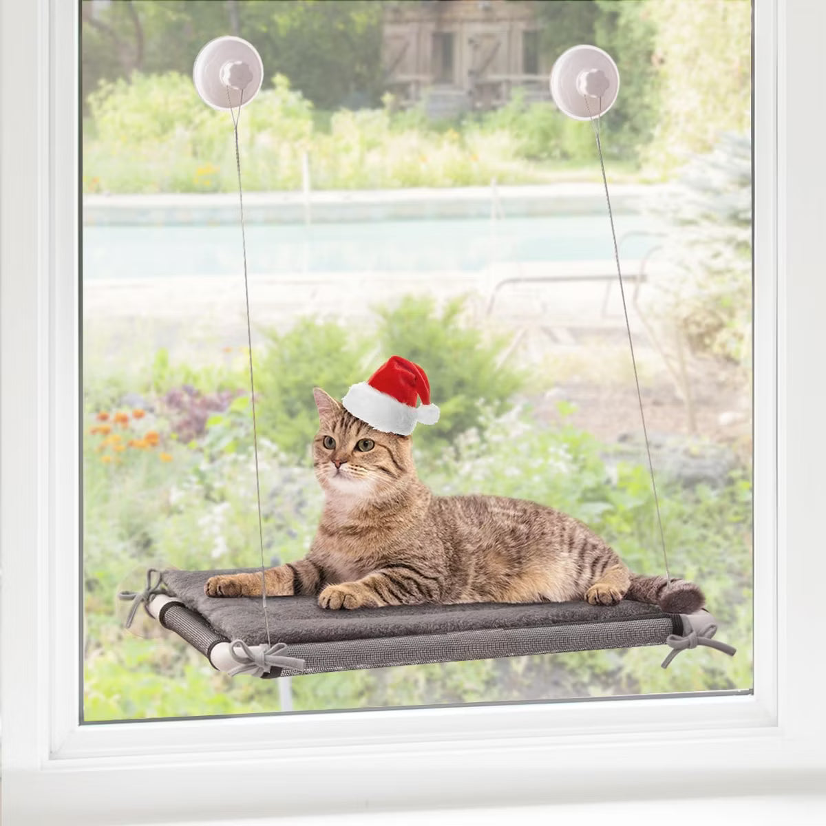 Strong Suction Cup Cat Hammock with Steel Cables