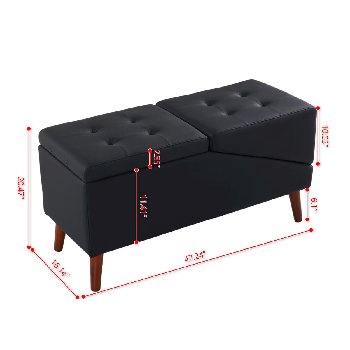 Pawridge 2-in-1 Split Foldable Pet Ramp Ottoman with Storage