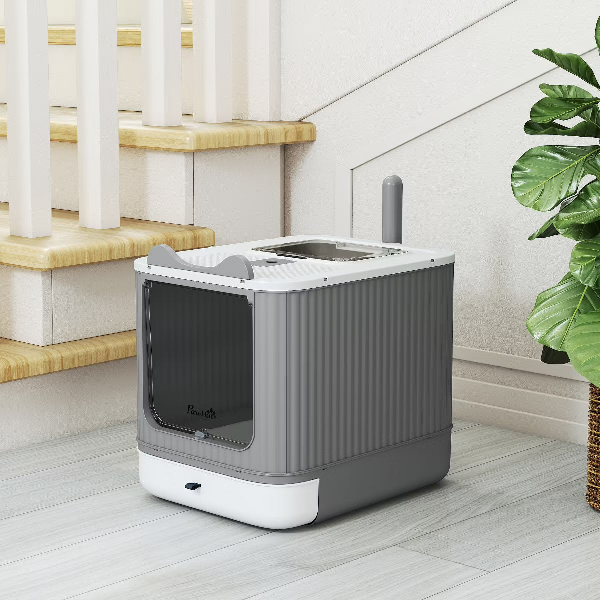 Cat Litter Box with Lid, Enclosed Litter Box for Medium Cats