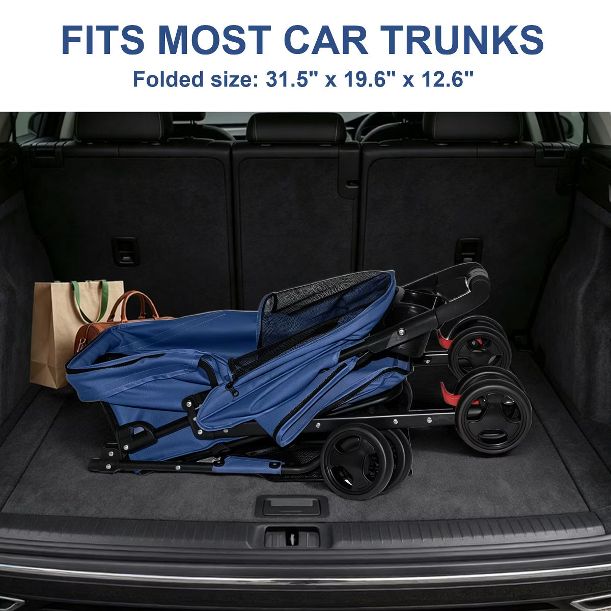 Pet Stroller for Small Dogs and Cats Under 28 lbs,