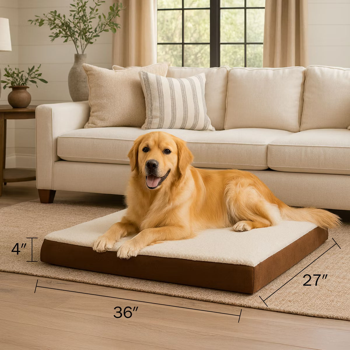 Pet Adobe 2-Layer 36x27 Orthopedic Dog Bed