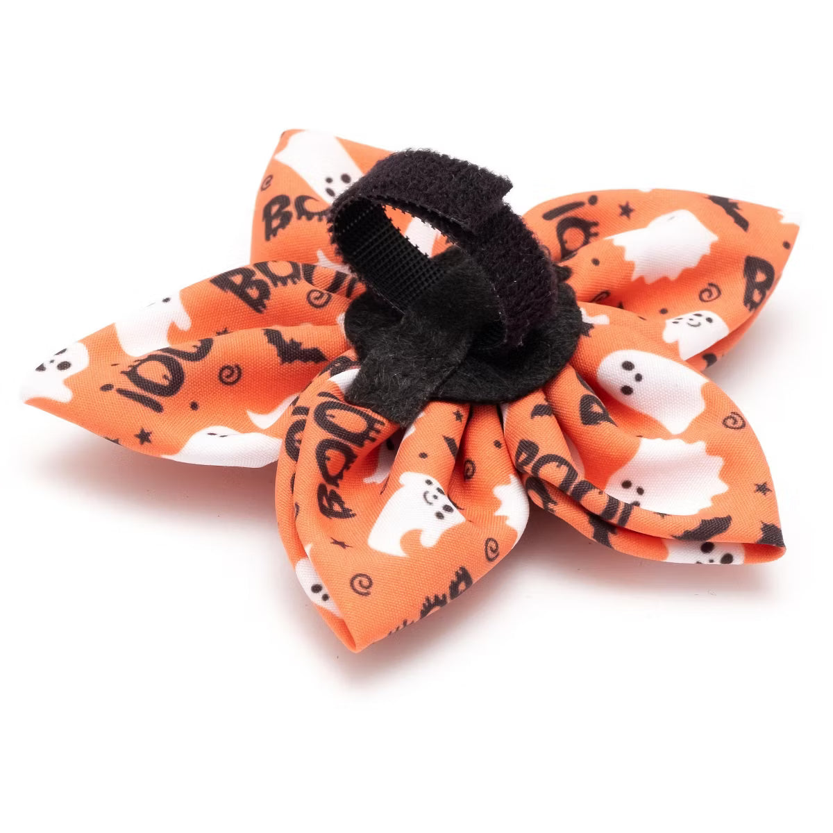 Spooky Halloween Flower - Adjustable Pet Collar Accessory - Orange