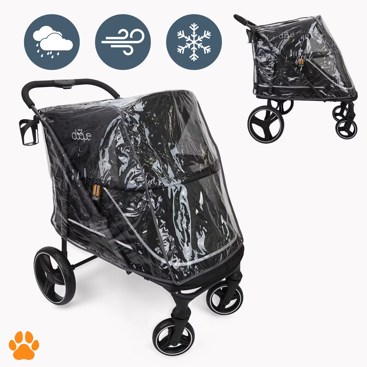 CHAMP Big Raincover Pet Stroller