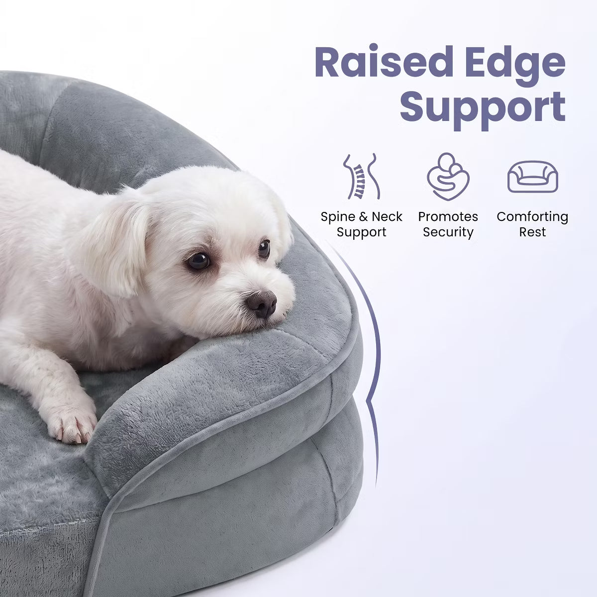 Orthopedic Dog Sofa Bed with Egg Crate Foam and Washable Flannelette Fabric Cover, 29.9 x 20.1 x 7.1 inches,
