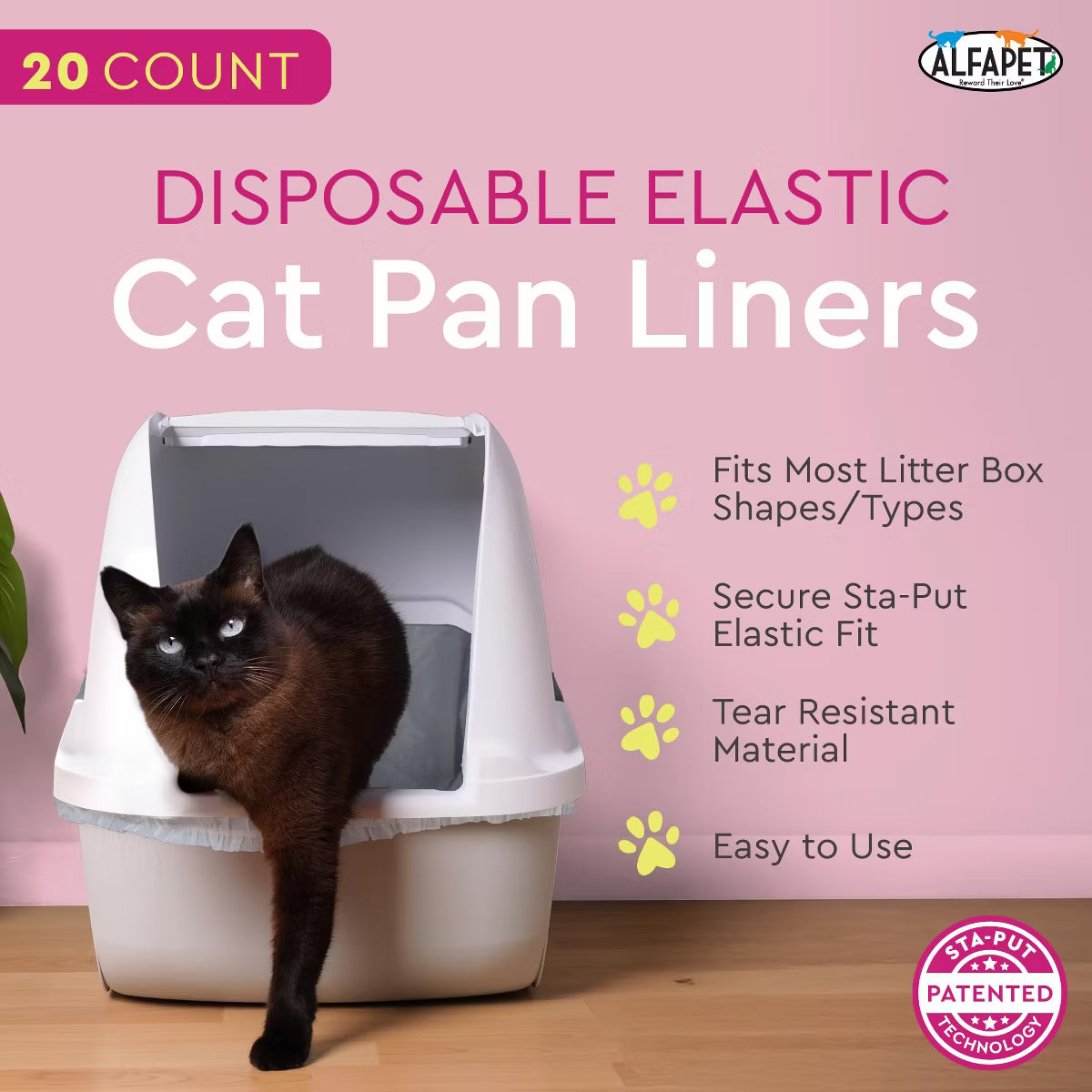 Elastic Cat Litter Box Liners - Extra Giant 10 Count Litter Liners - Fits Litter box Pan Sizes XL