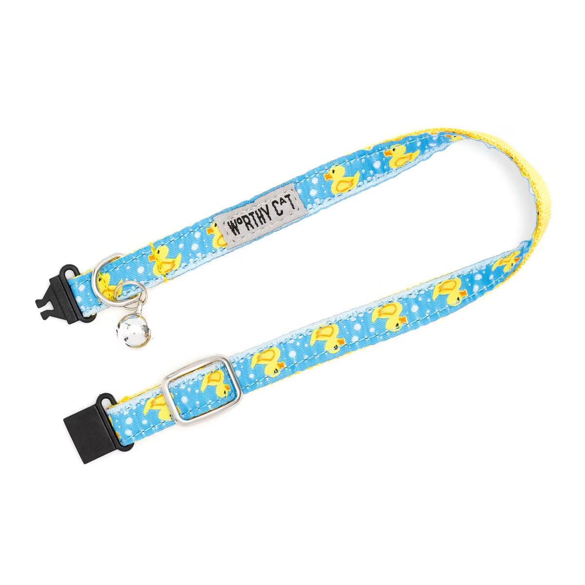 Rubber Duck Adjustable Cat Collar Blue One Size