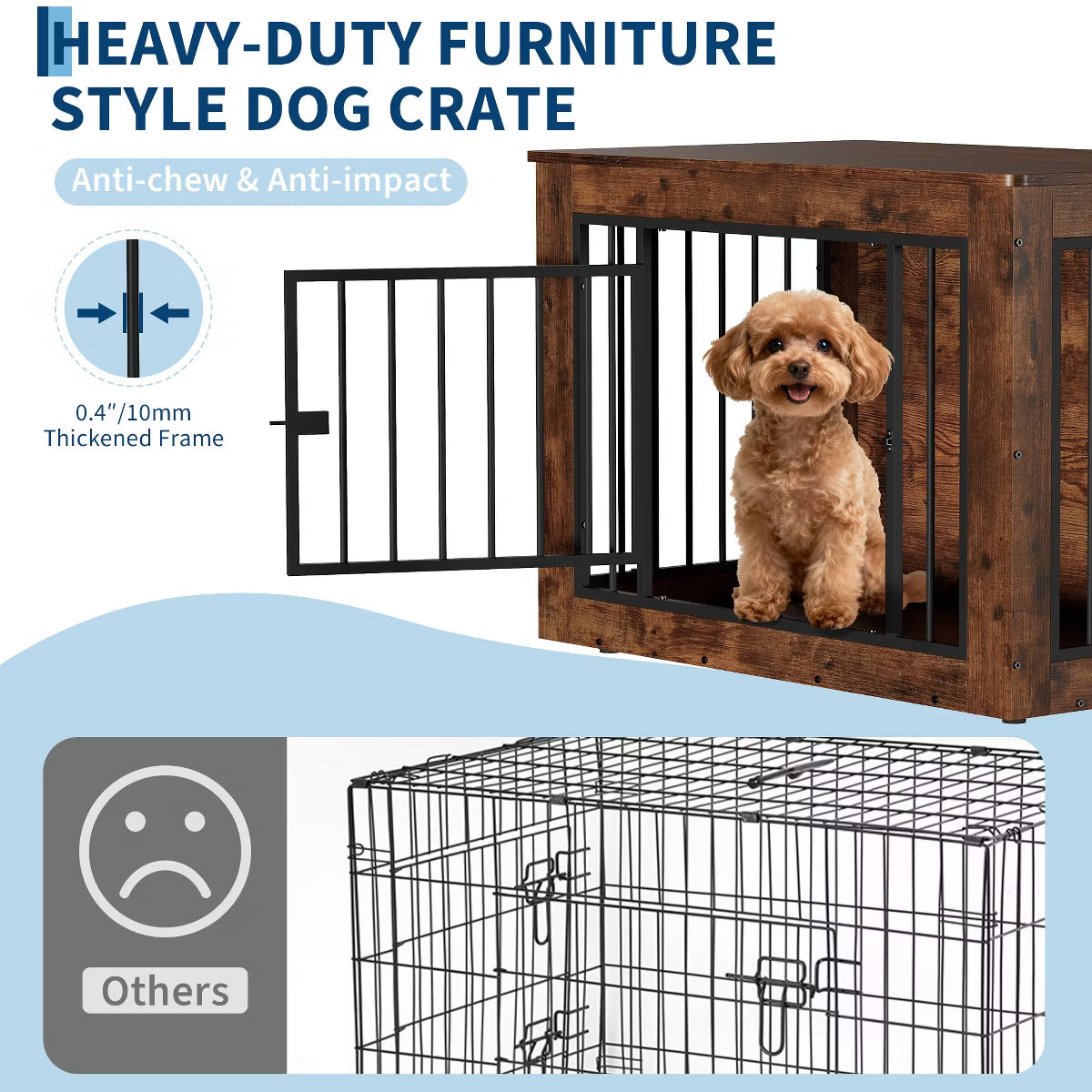 Wood Fusion Dog Cage Indoor As Side End Table,