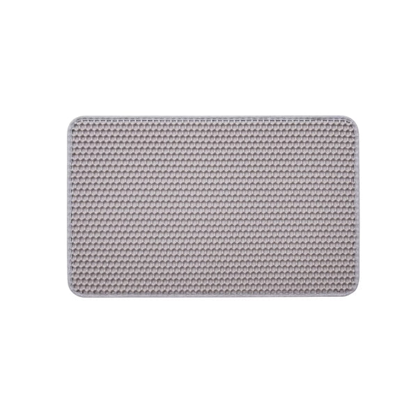 Double Layer Honeycomb Cat Litter Mat - Grey