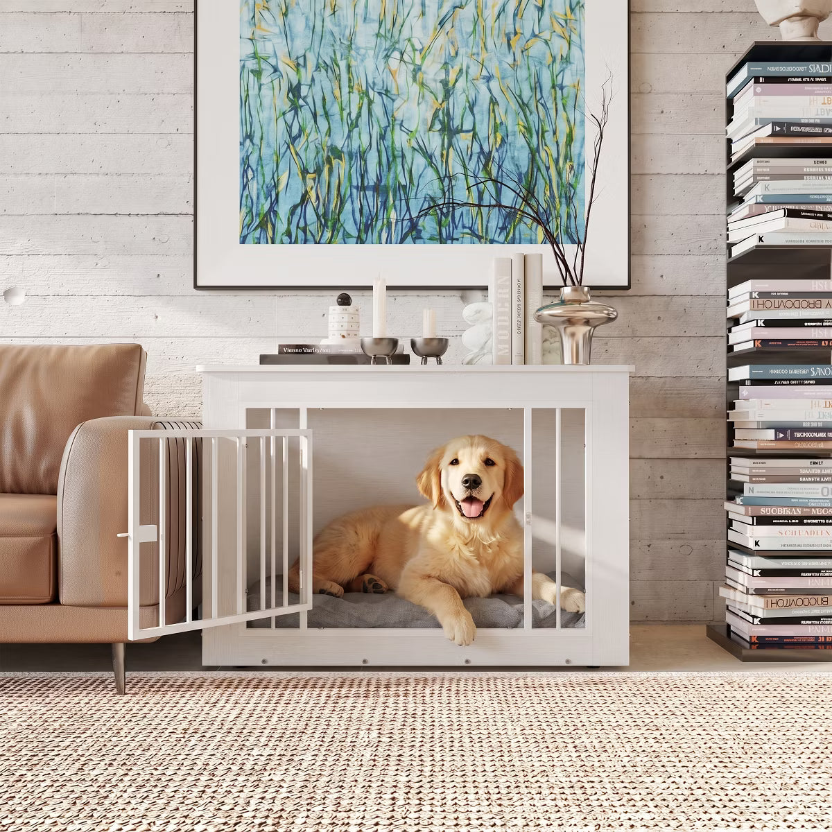 Wood Fusion Dog Cage Indoor As Side End Table,