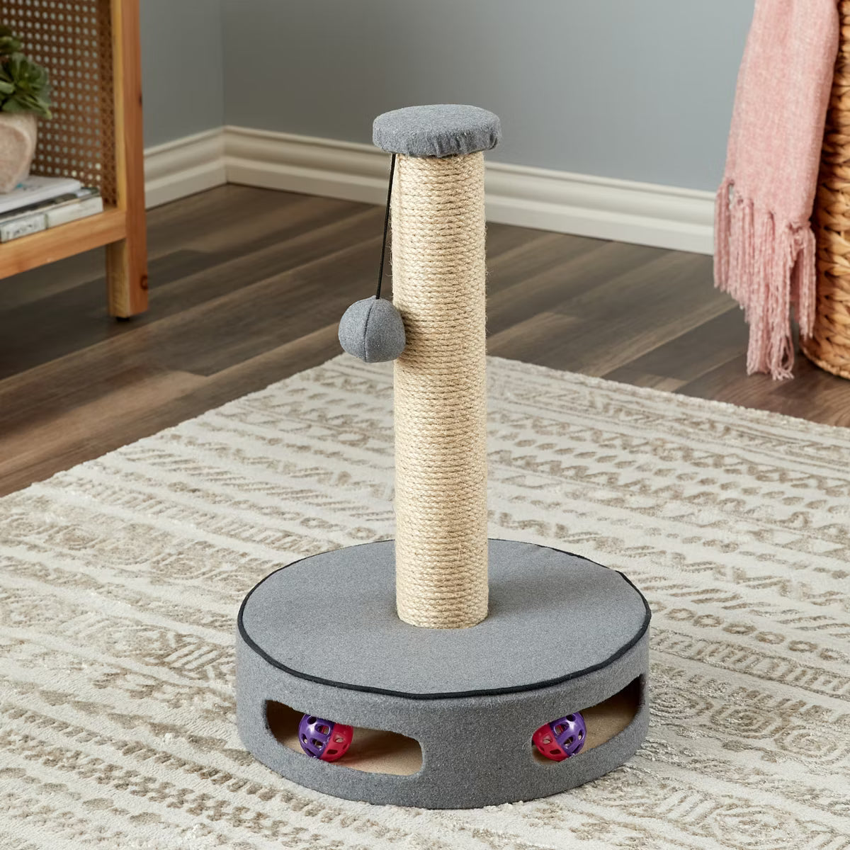 Gray Cat Scratching Post Cat Furniture - 19.7 in. Tall