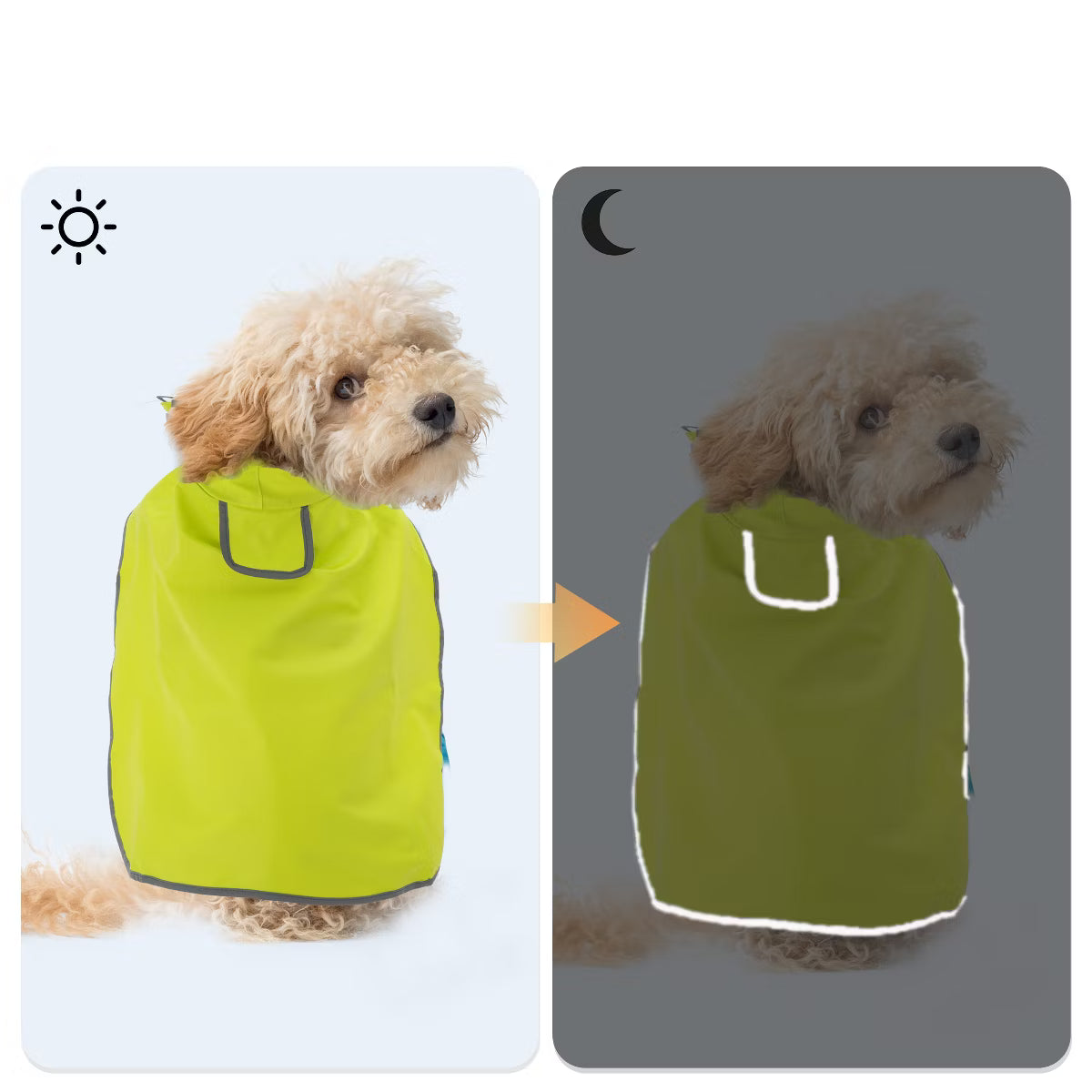 Dog Raincoat Waterproof L Size Yellow 1 Pc