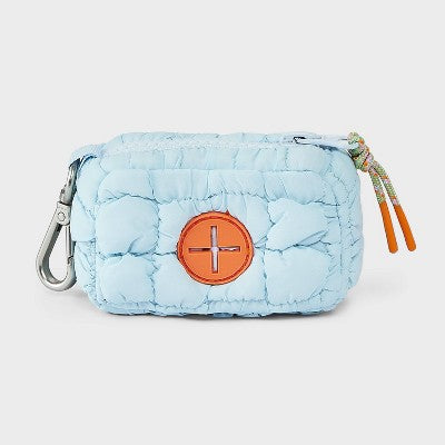 Boots & Barkley Poop Bag Holder with Metal Clip, Zippered Fabric Dispenser
