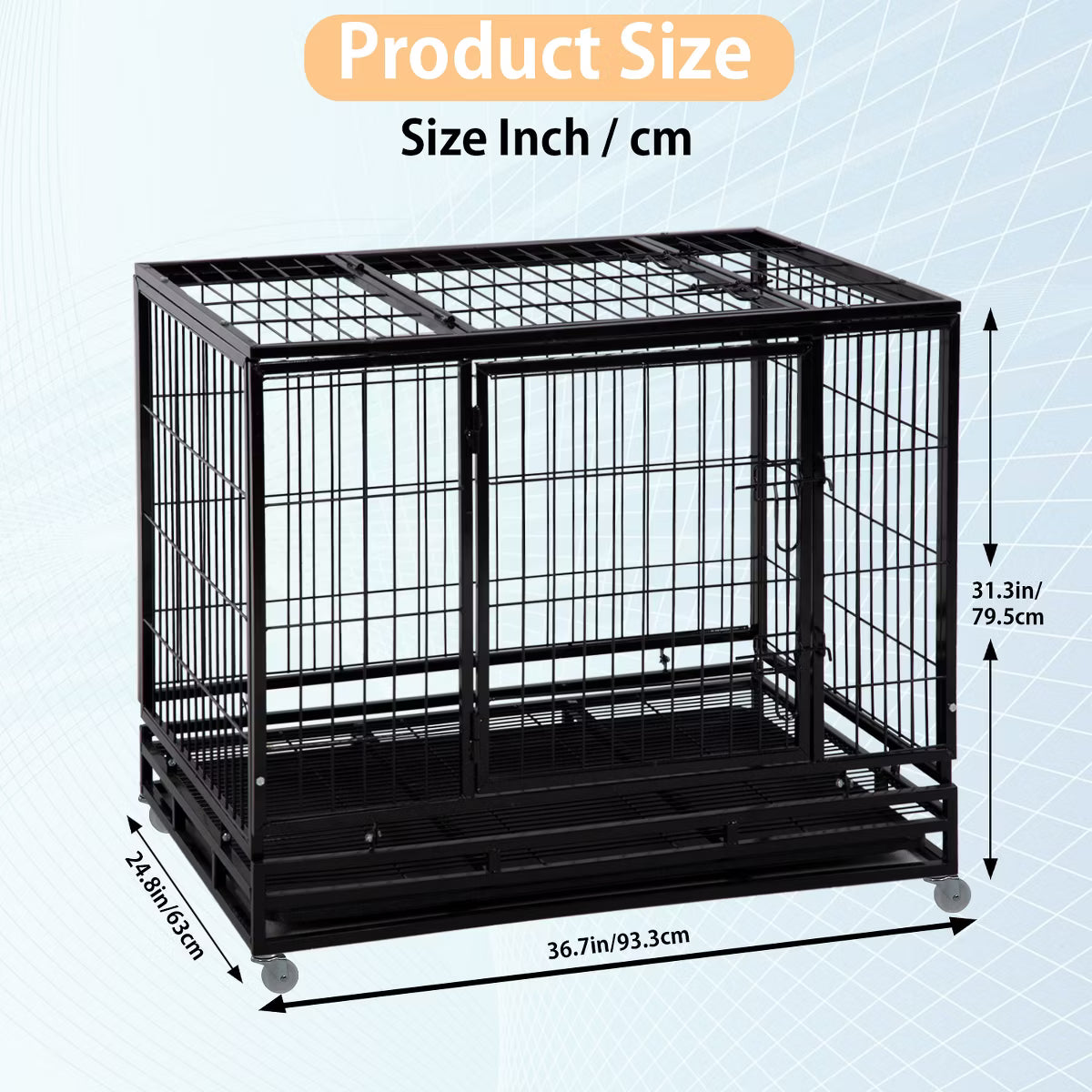42 Inch Dog Crate Heavy Duty Dog Kennel Indoor Outdoor