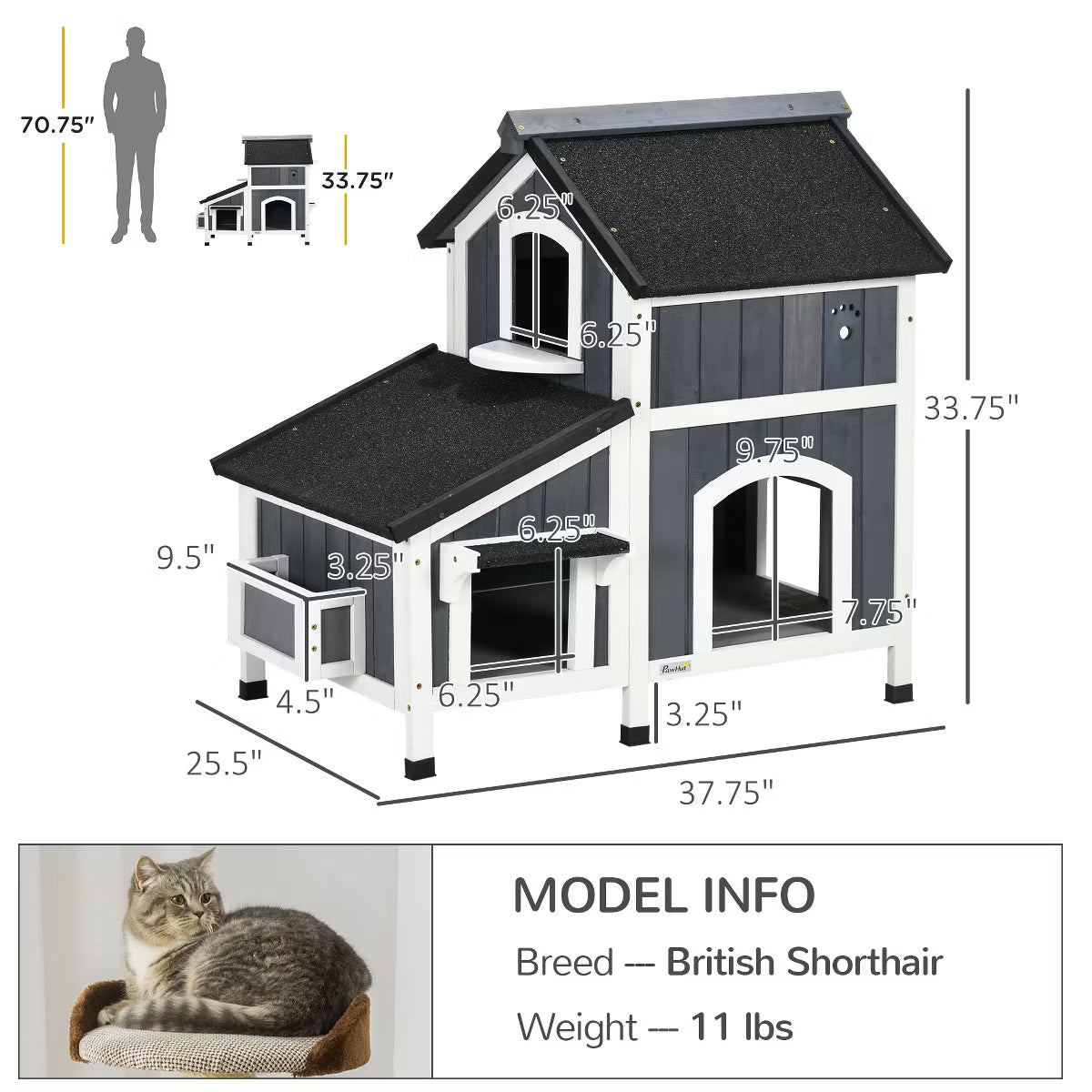 Outdoor Cat House Gray