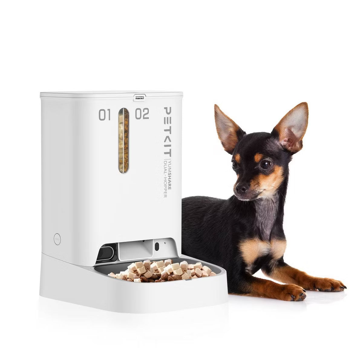 L YumShare Dual-hopper Cat and Dog Automatic Feeder
