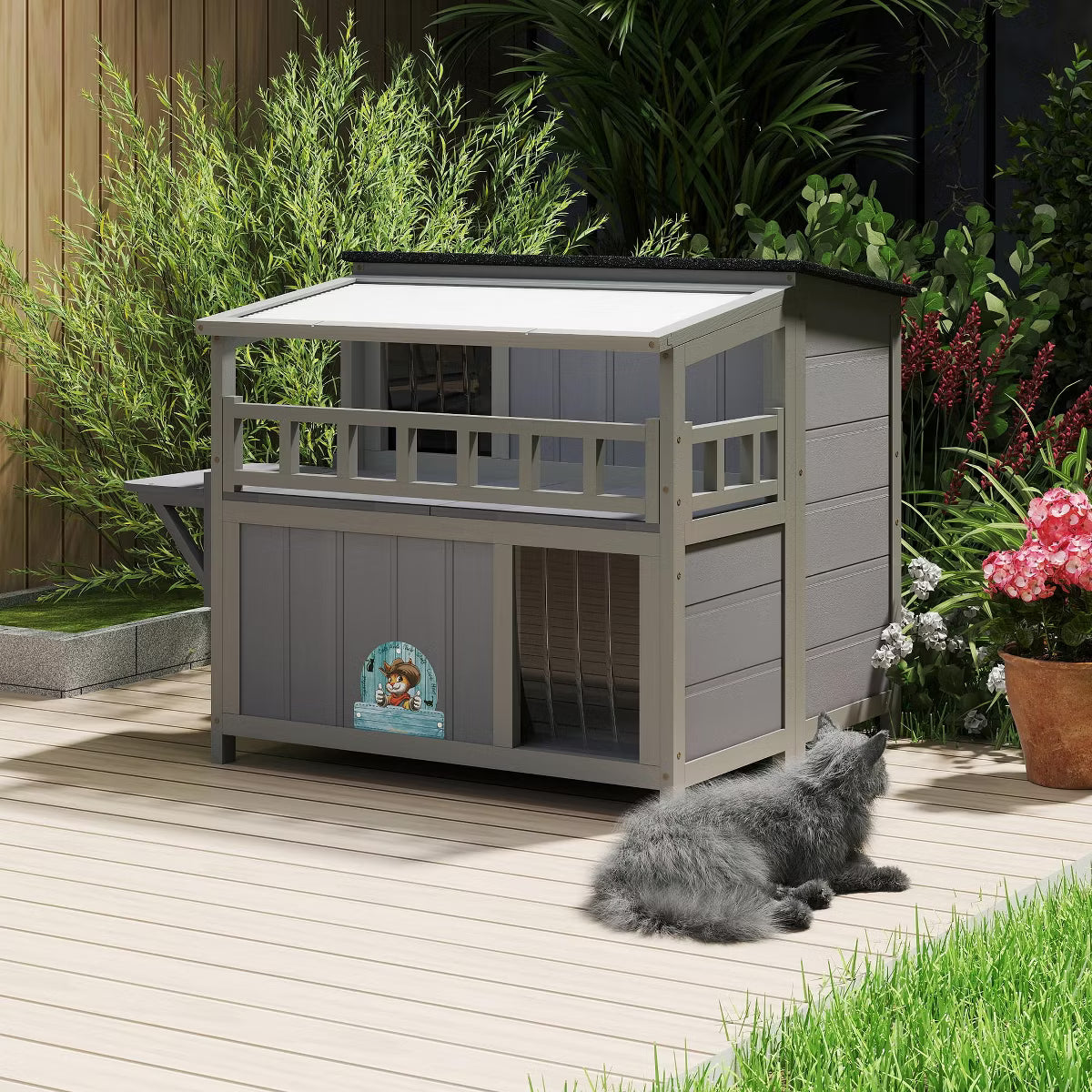 Outdoor Cat House Gray