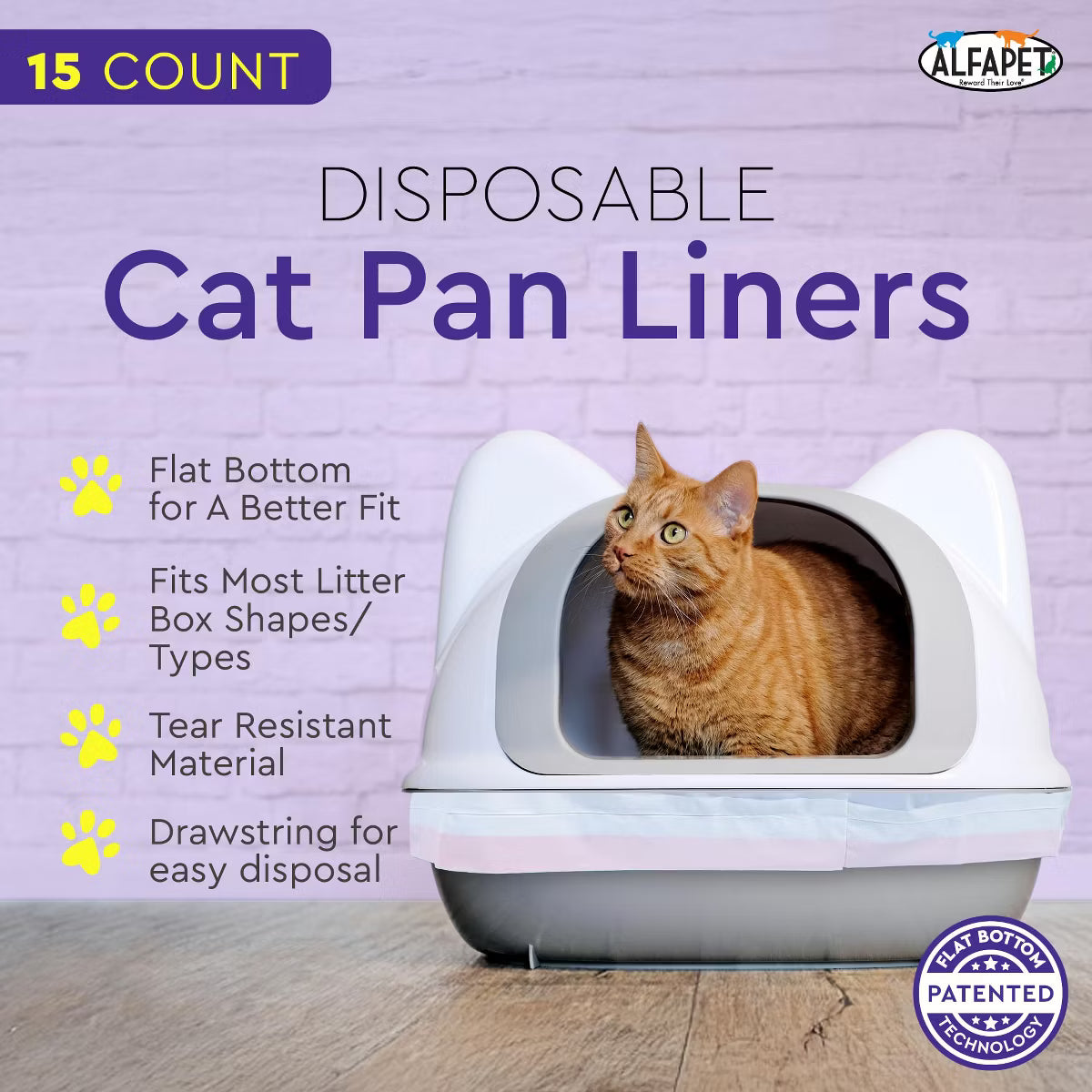 Cat Litter Box Liners Alfapet Heavy Duty Flat Bottom