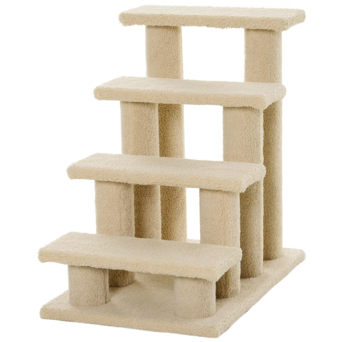 4-Step Multi-Level Carpeted Cat Scratching Post Pet Stairs,