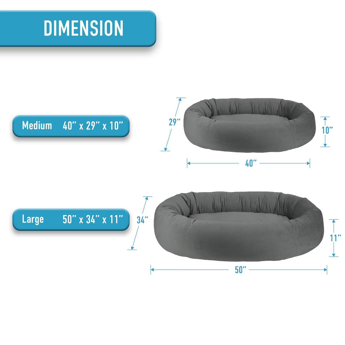 Orbit Orthopedic Chew Resistant Eco-Friendly Memory Foam Dog Bolster Bed