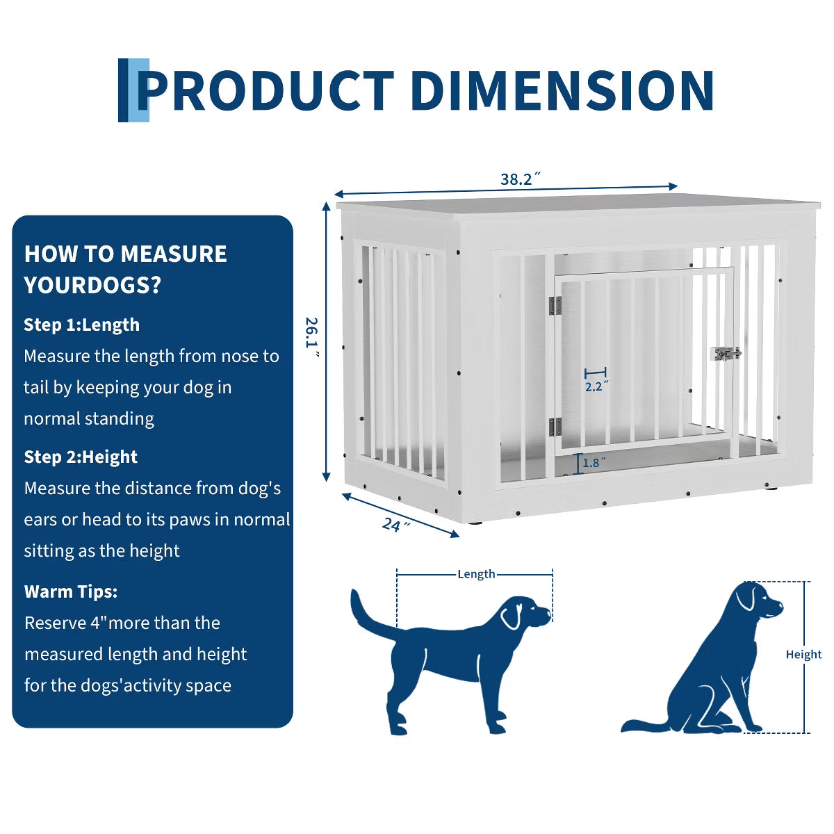 Wood Fusion Dog Cage Indoor As Side End Table,