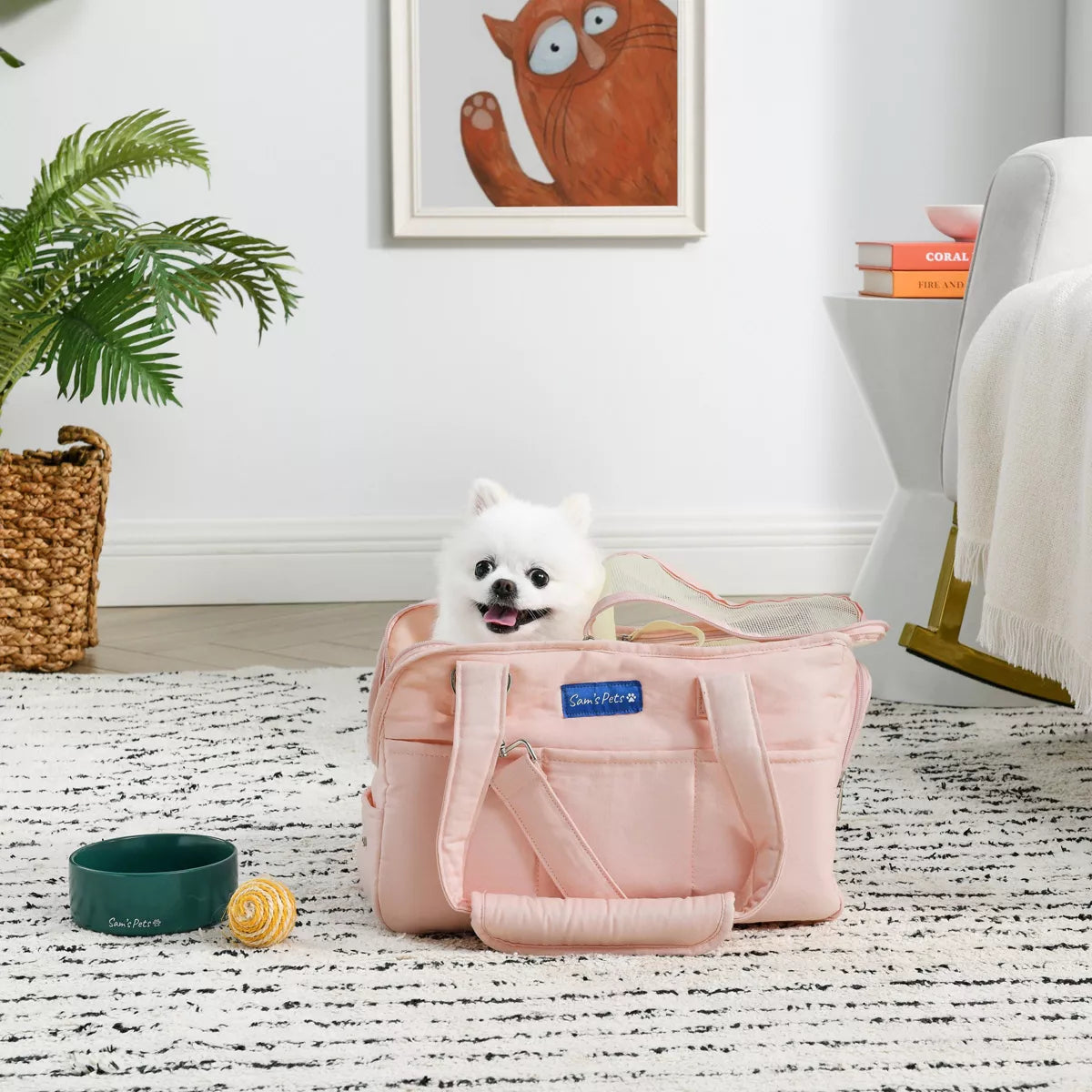 Teddy 14.5'' Dog & Cat Carrier Bag in Light Pink