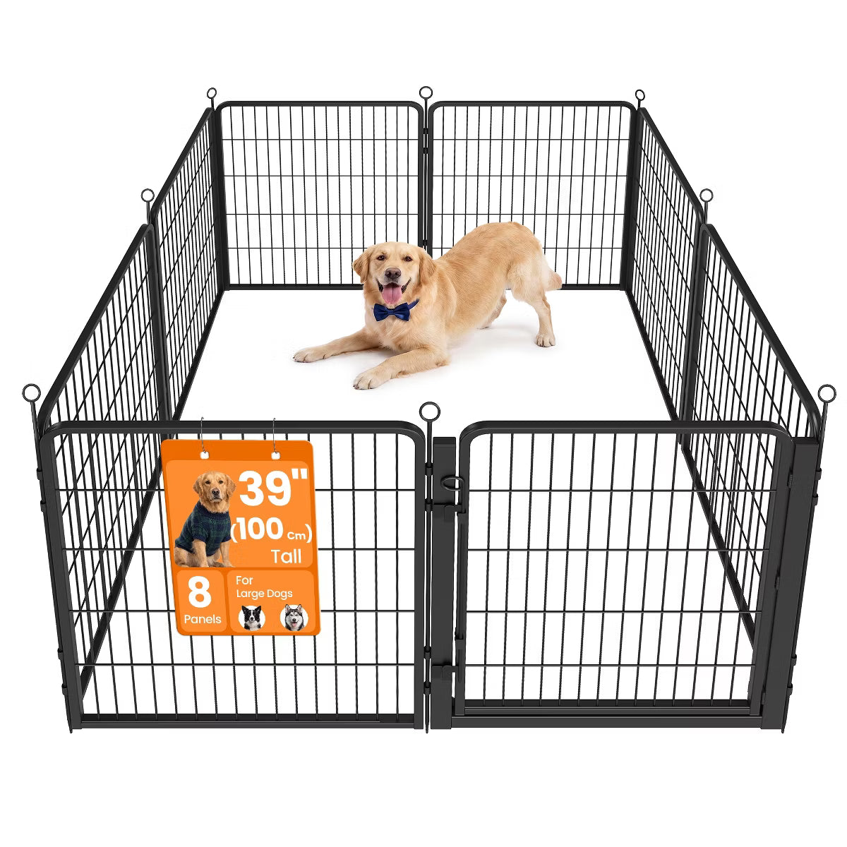 8 Panels, 54.3 x 54.3 x 39.4 inch Rust-Resistant with Door,