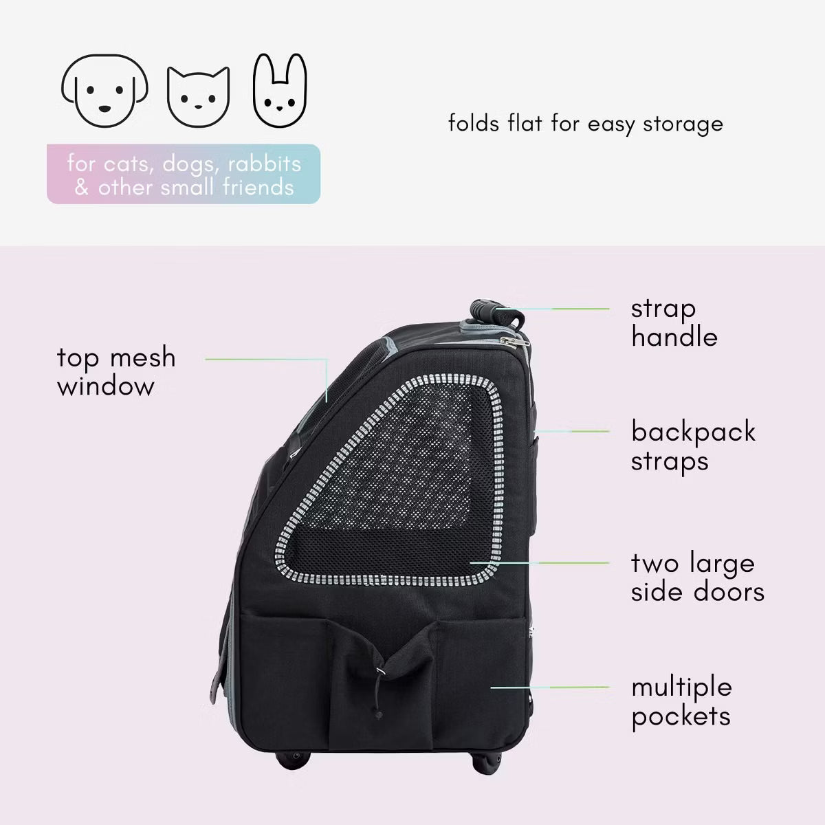 Dog Carrier for Small Size Pets, 5-in-1