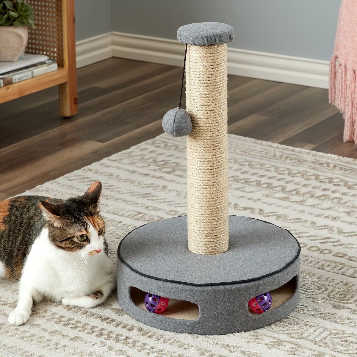 Gray Cat Scratching Post Cat Furniture - 19.7 in. Tall