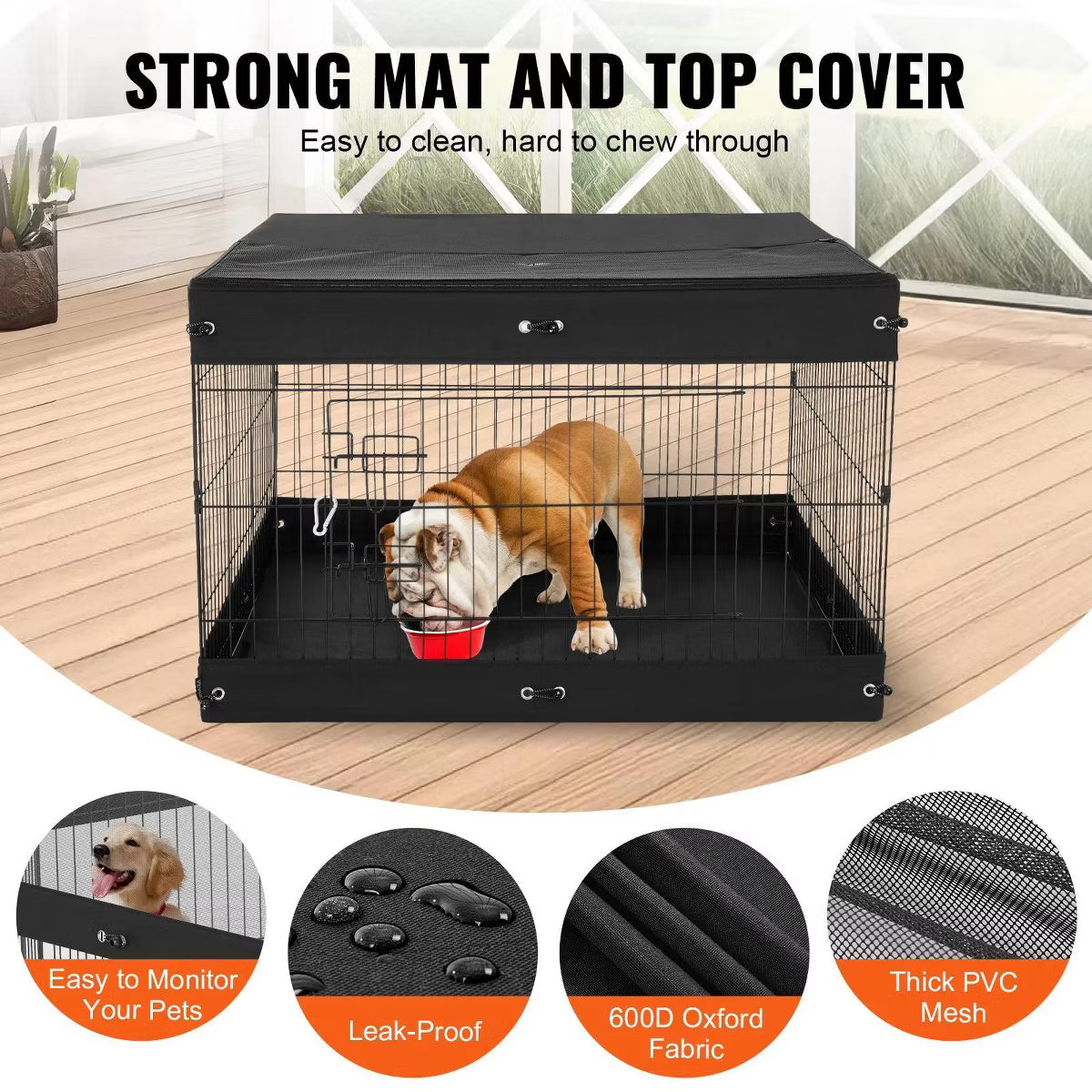 Foldable Metal Pet Cage with Door
