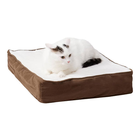 Cozy High Pile Fleece Cat Bed - Latte
