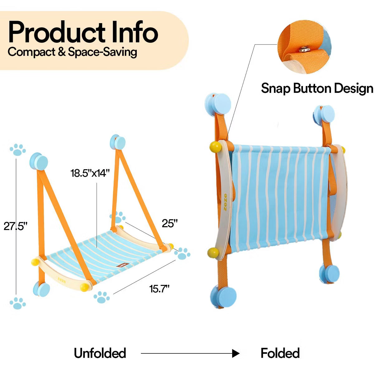 360° Panoramic View Window Perch with 4 Heavy Duty Suction Cups